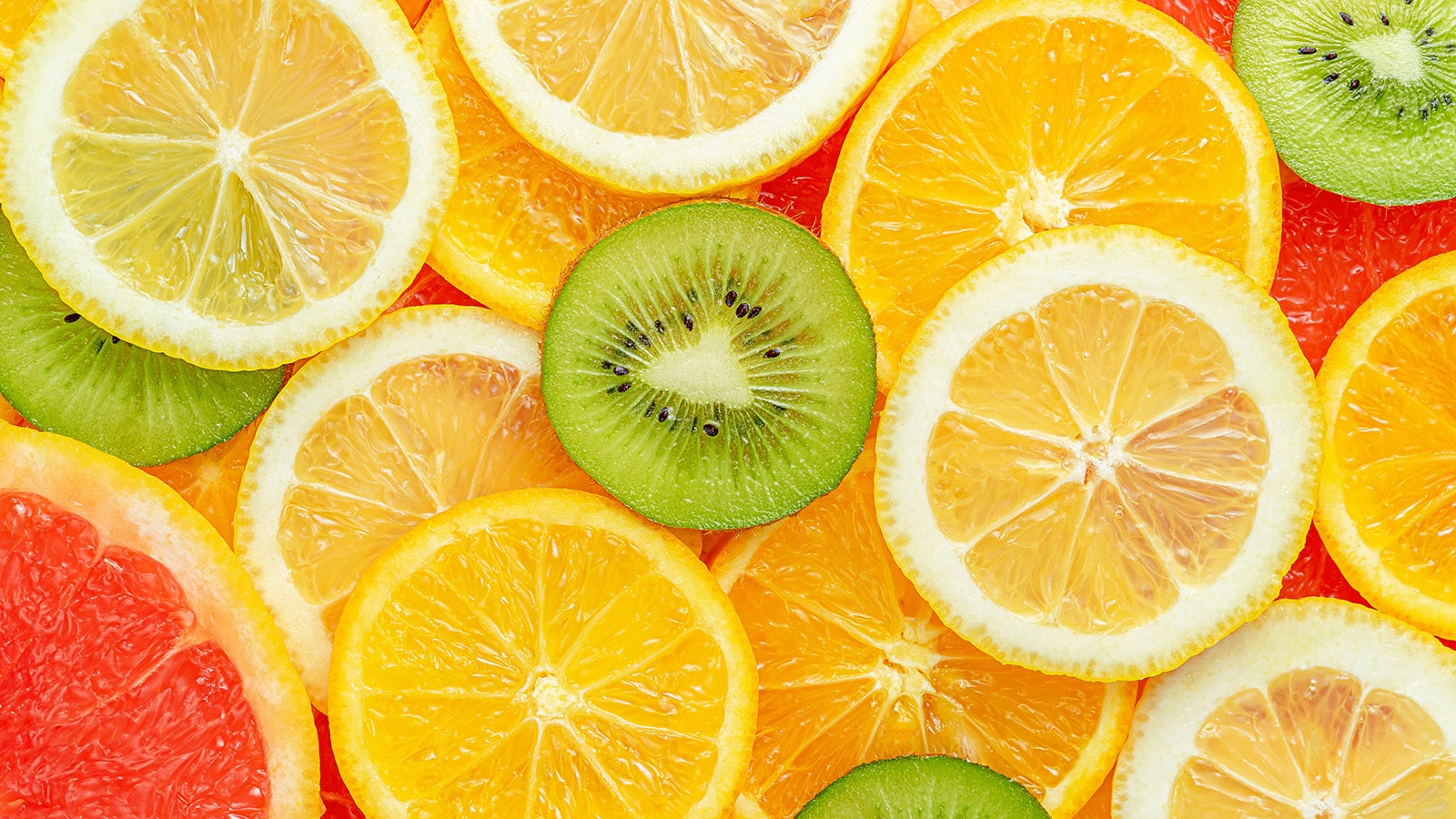 image of sliced lemons, kiwi, grapefruit and oranges