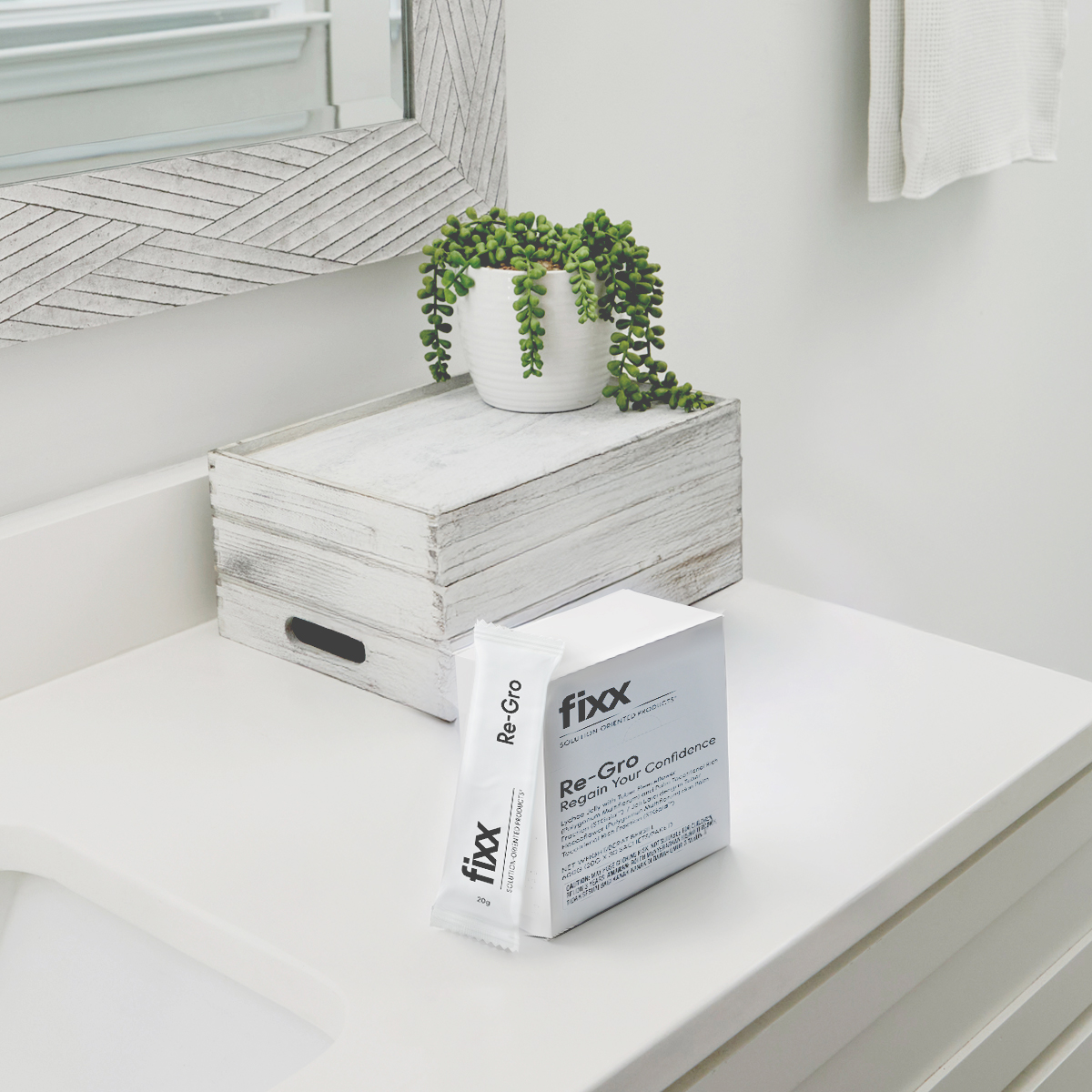 image of Fixx Re-Gro on countertop