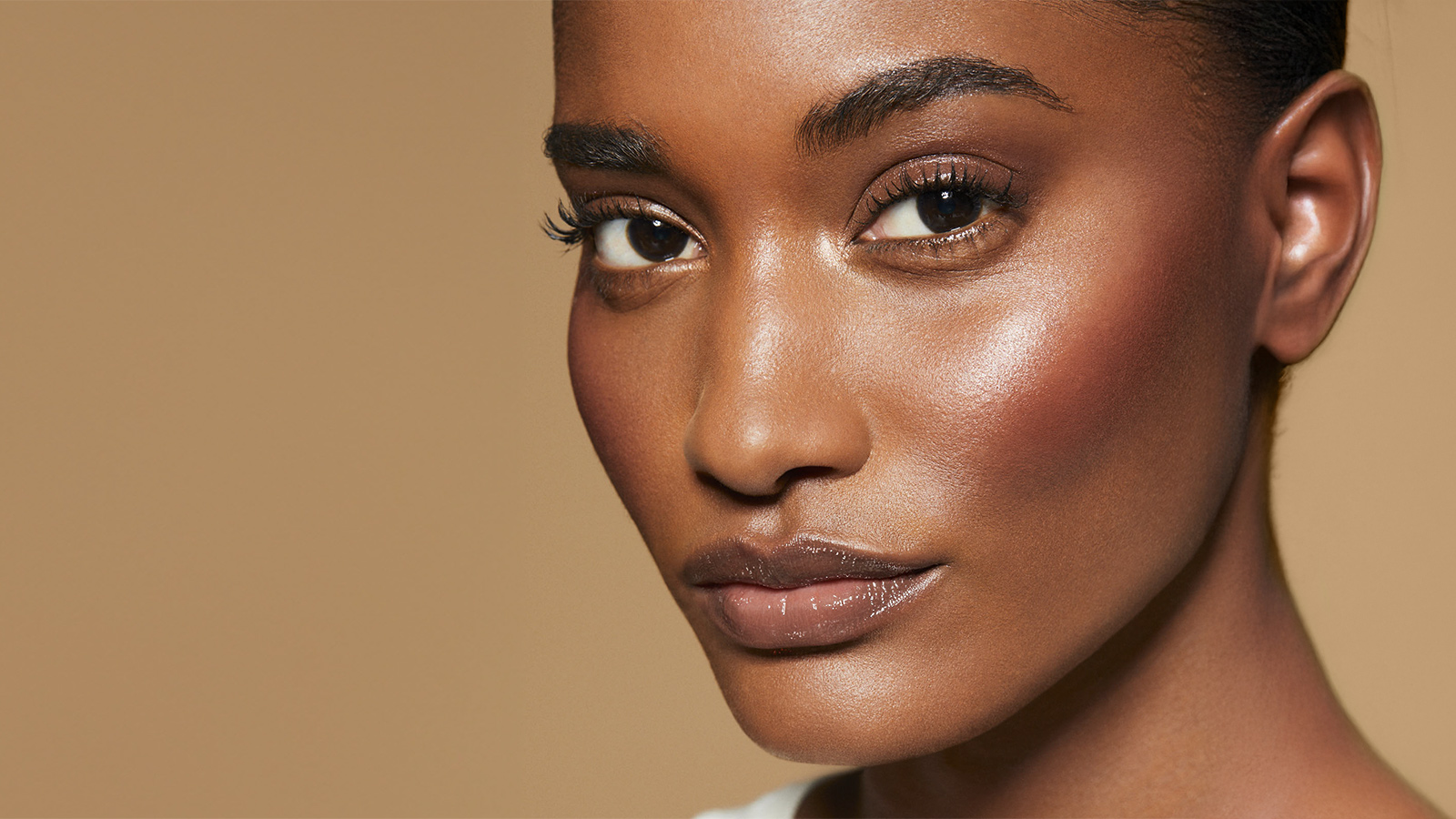 Woman wearing lip gloss