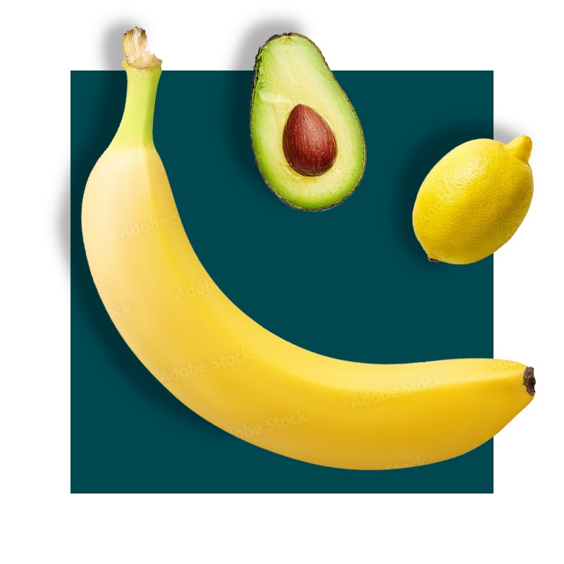 foods rich in magnesium - banana and avocado