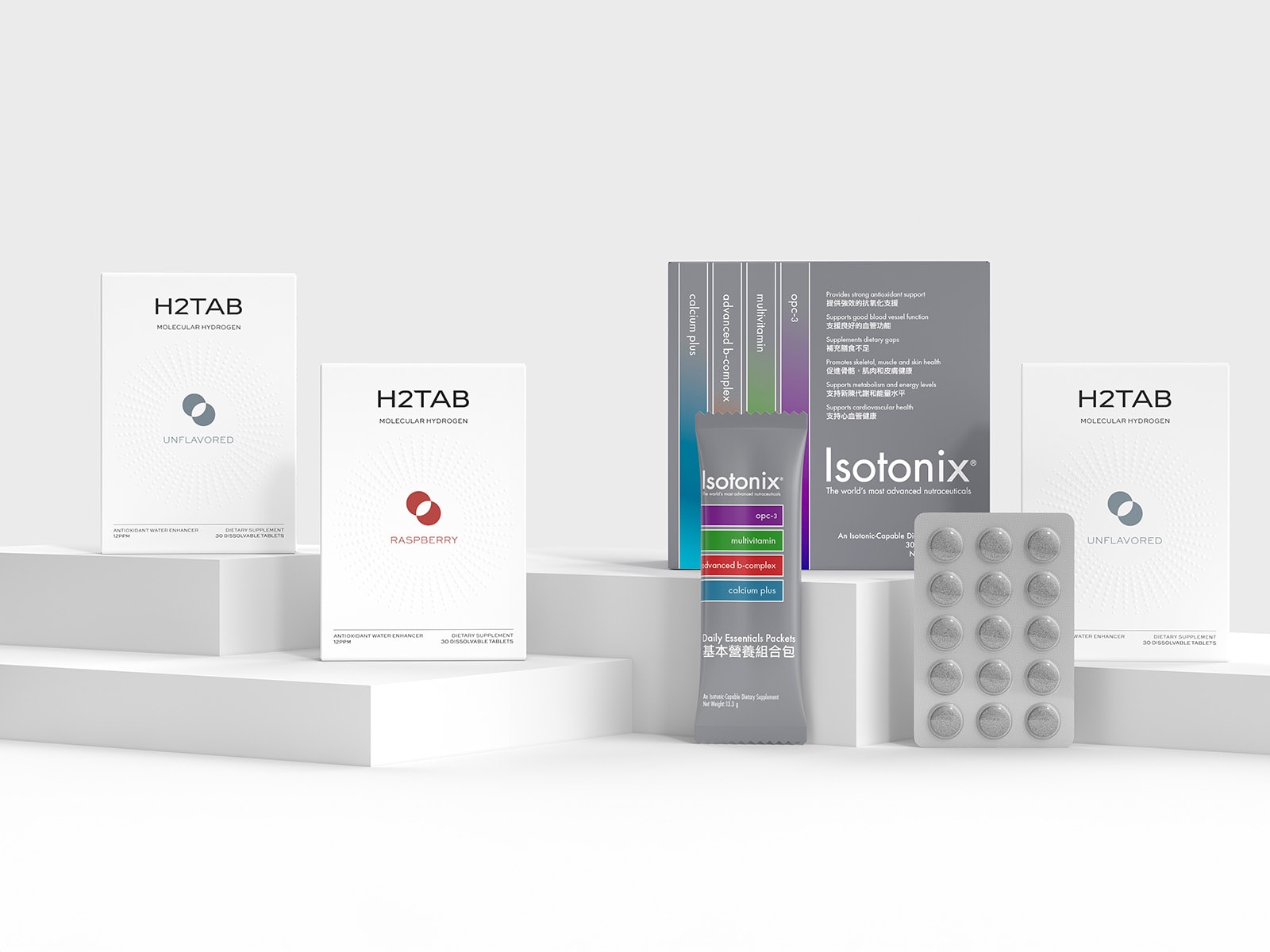 image of H2TABs with Isotonix Daily Essentials Packets