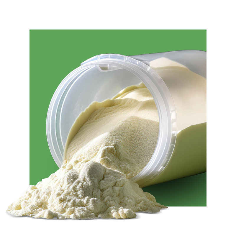 image of colostrum powder spilling out of shaker cup