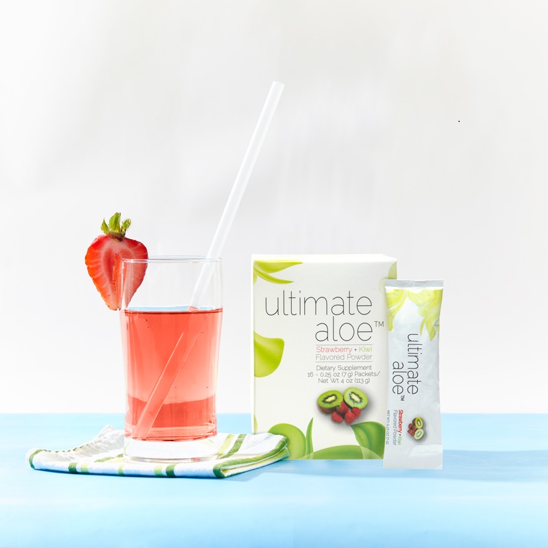 image of a cup with Ultimate Aloe Strawberry Kiwi flavor.