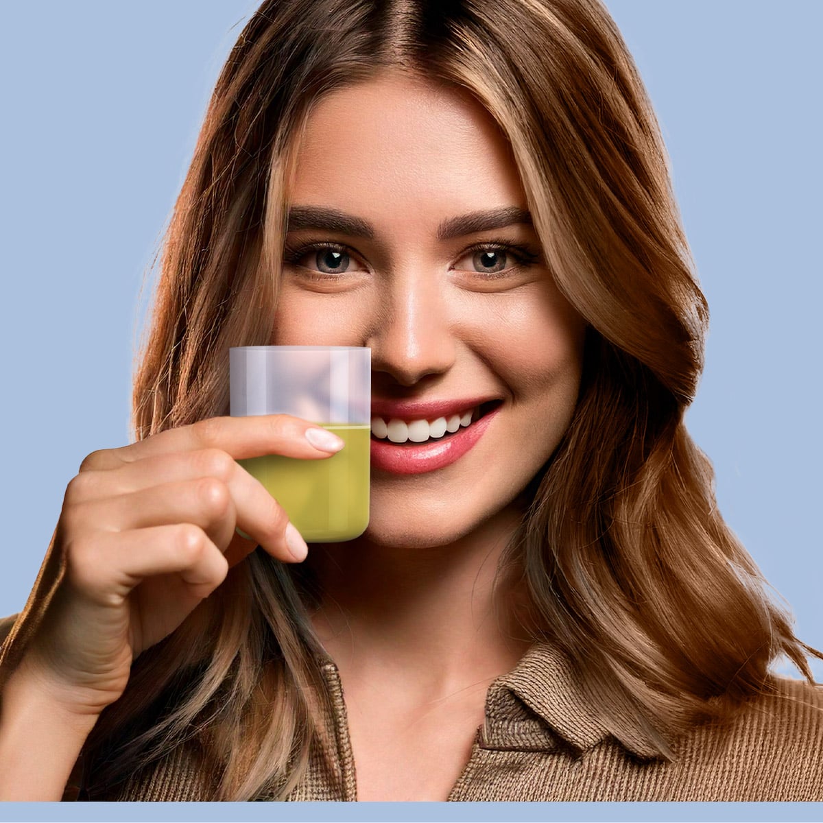 image of woman holding mixed product