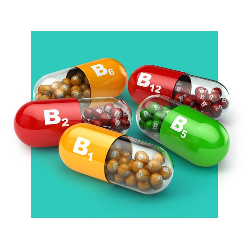 image of B vitamin capsules