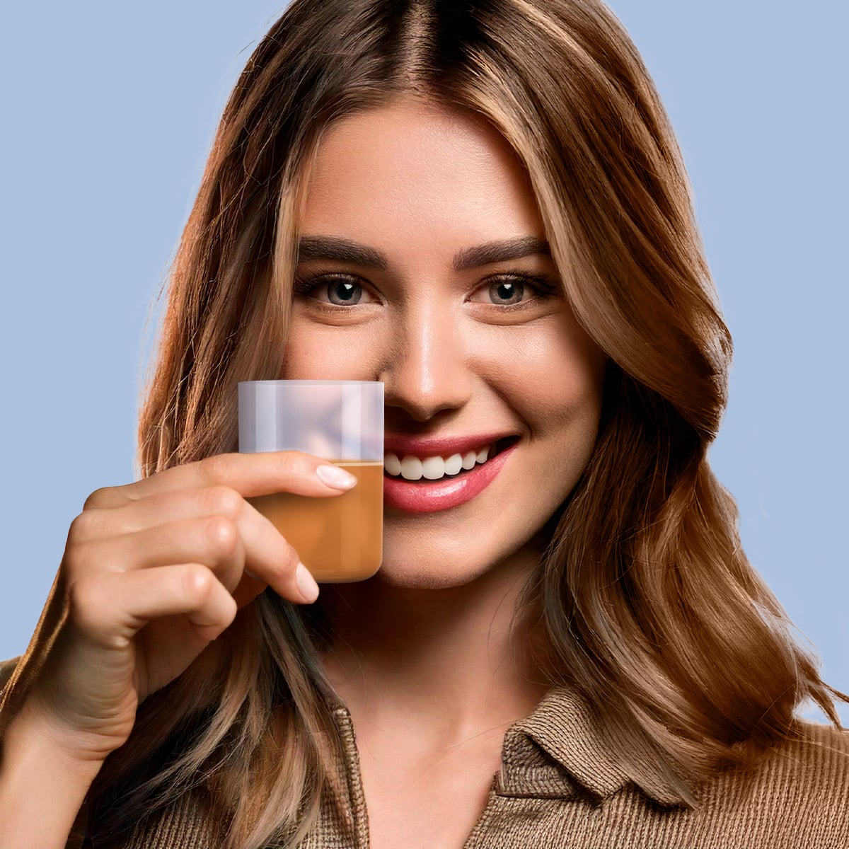 image of woman holding mixed product