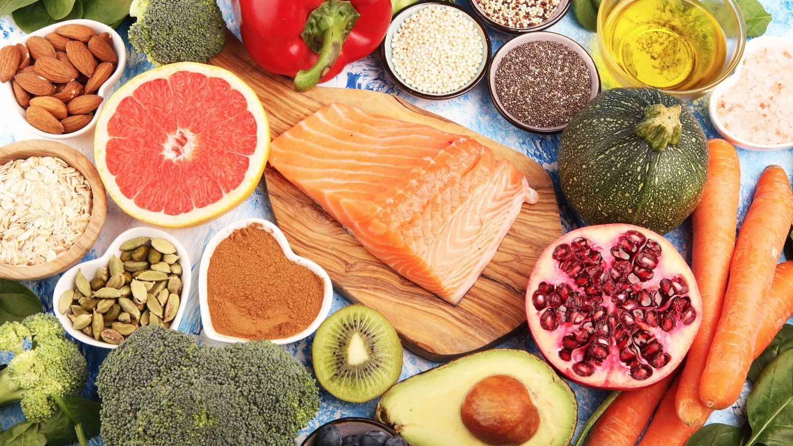 image of a variety of healthy foods