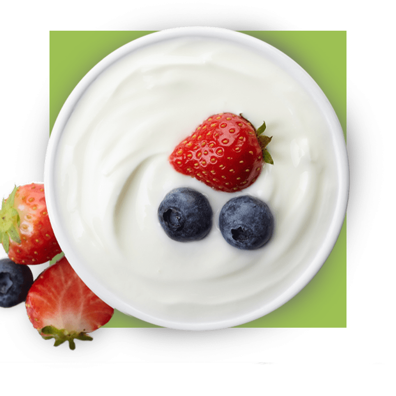 image of yogurt with blueberries and strawberries