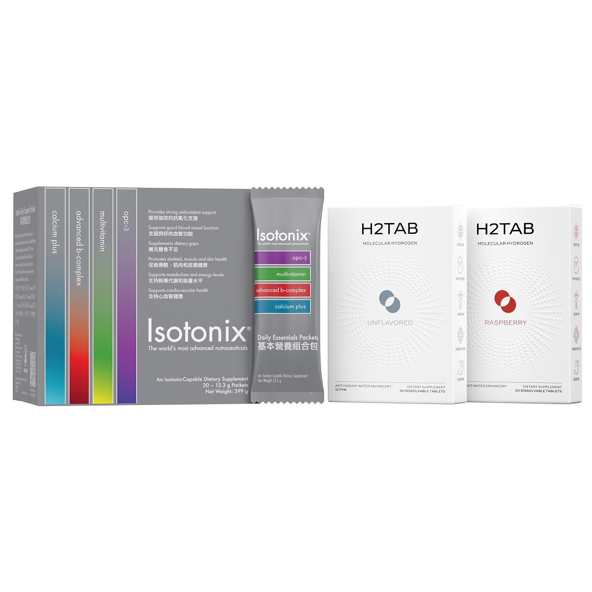 image of H2TABs with Isotonix Daily Essentials Packets