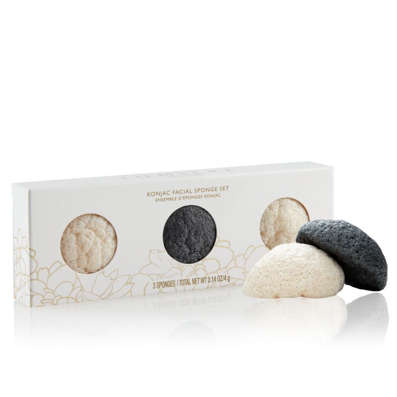 Lumière de Vie® Konjac Facial Sponge Set - Includes one bamboo charcoal and two natural sponges