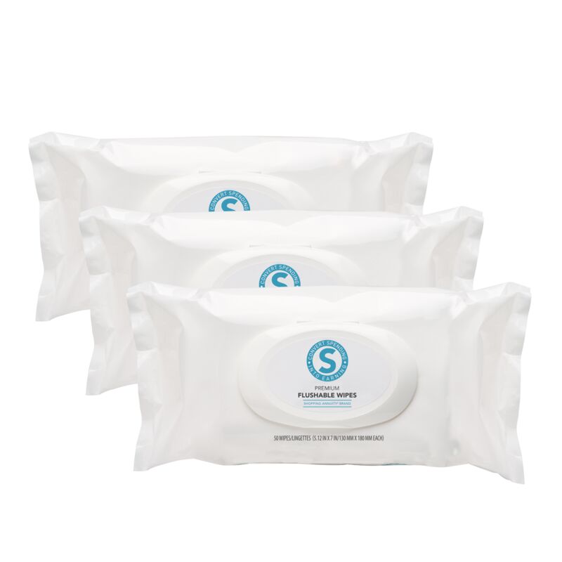 Shopping Annuity® Brand Premium Flushable Wipes - 150 Count