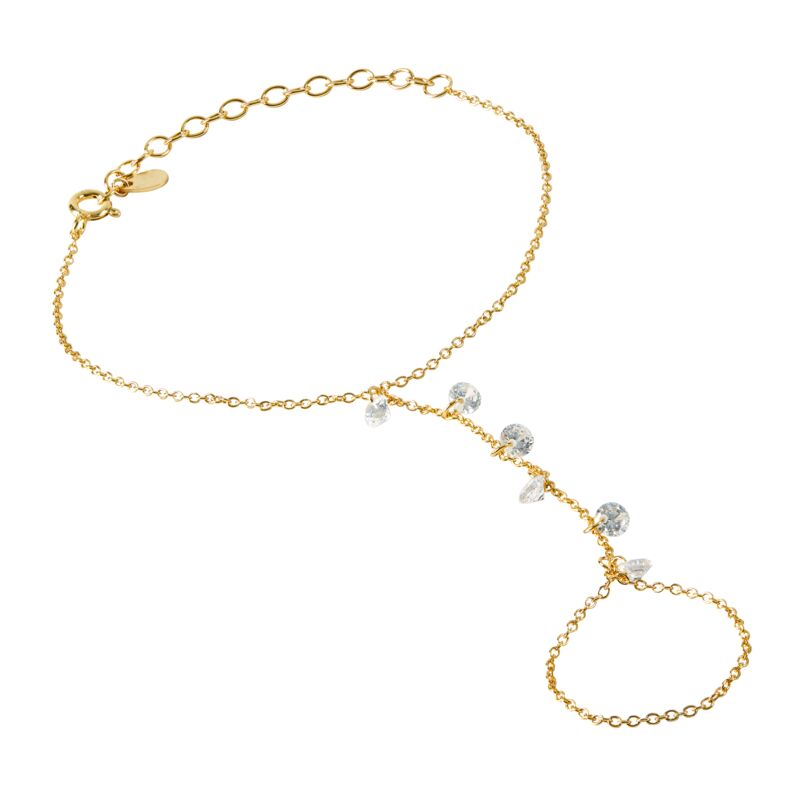 ALICIA - Pierced Round Cut Hand Chain
