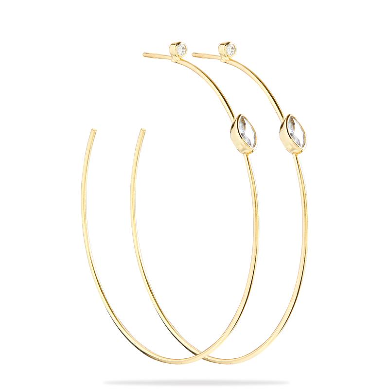 JEN - Slender Marquise Hoops - Final Sale