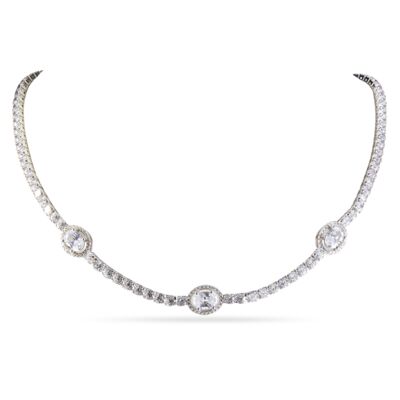 Khloe - Oval Cut Tennis Necklace