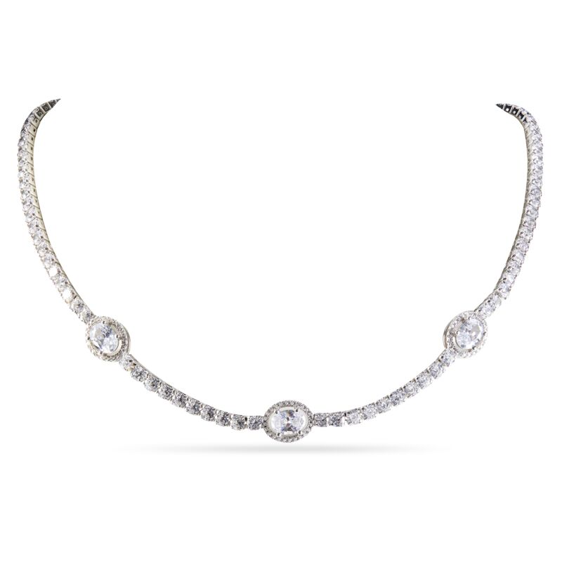 KHLOE - Oval Cut Tennis Necklace