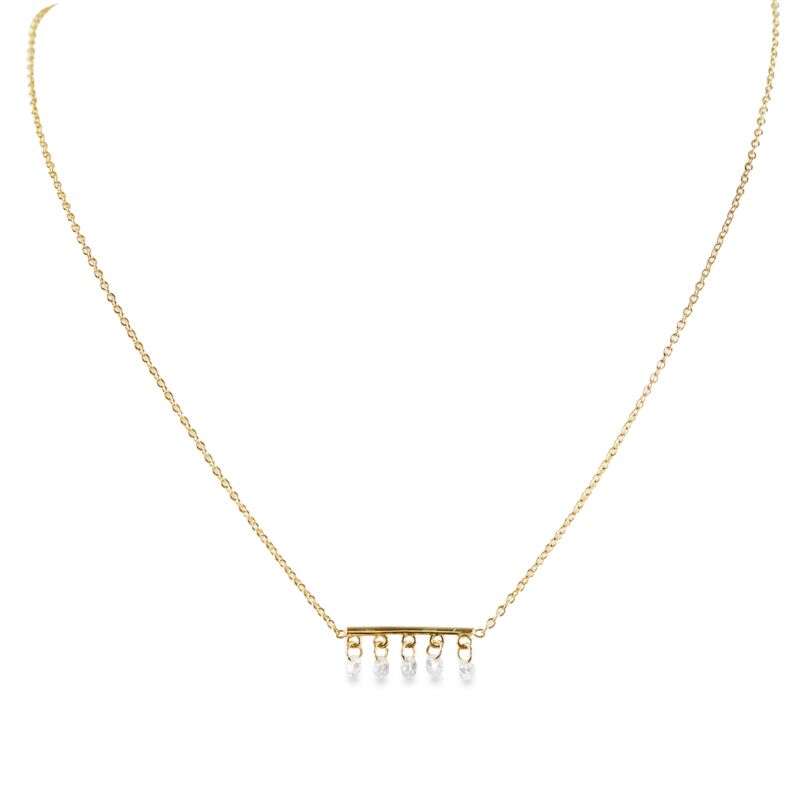 DC - Pierced Round Cut Bar Necklace