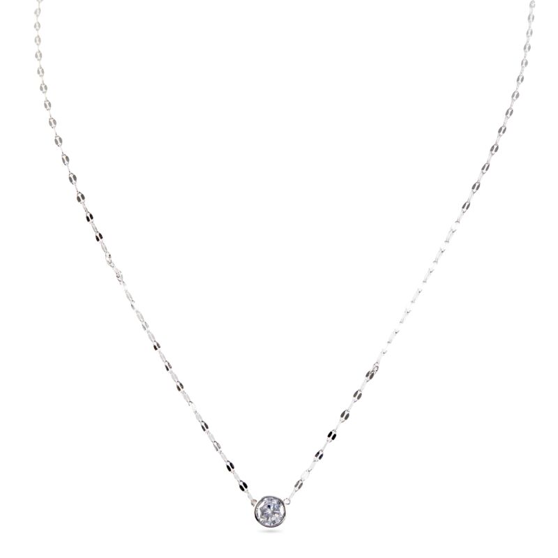 KATIE - Textured Solitaire Necklace