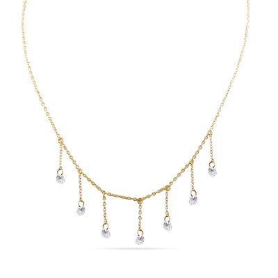 Ana - Pierced Round Cut Drop Choker