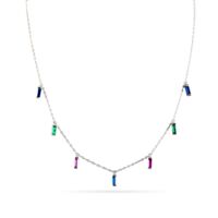 Caryn - Collar multicolor con dije de corte baguette