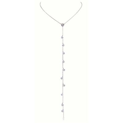 Chelsea - Pierced Round Cut Lariat Necklace