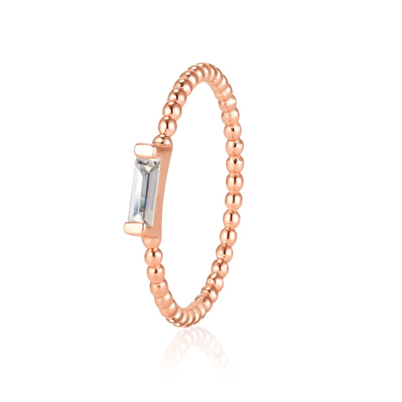 Adrienne - Anillo en espiral de corte baguette