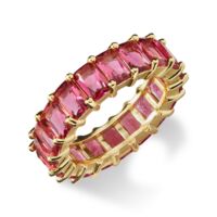 Dee - Emerald Cut Eternity Band