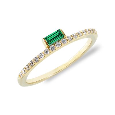Celia - Baguette Ring With Sparkle