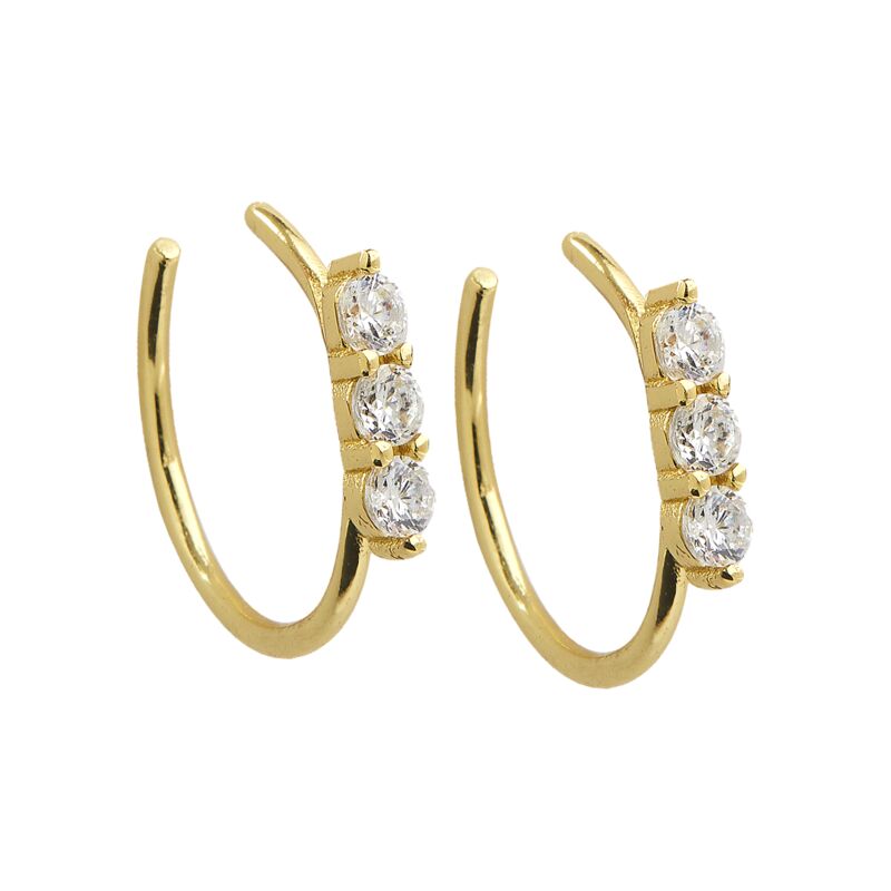 ZARA - Aretes para el cartílago de la oreja con 3 gemas