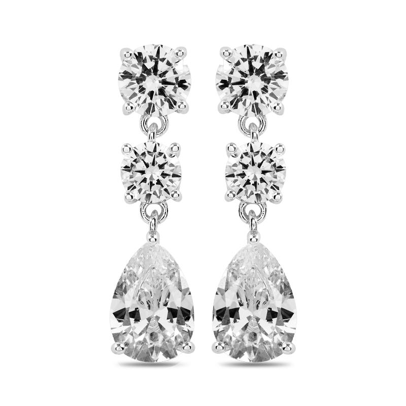 CLARA – Three Stone Drop Earrings