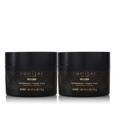 Lumière de Vie® Hommes Refreshing Toner Pads - Limited Time Special Buy One, Get One Free - Two Jars (2 x 60 Pads)