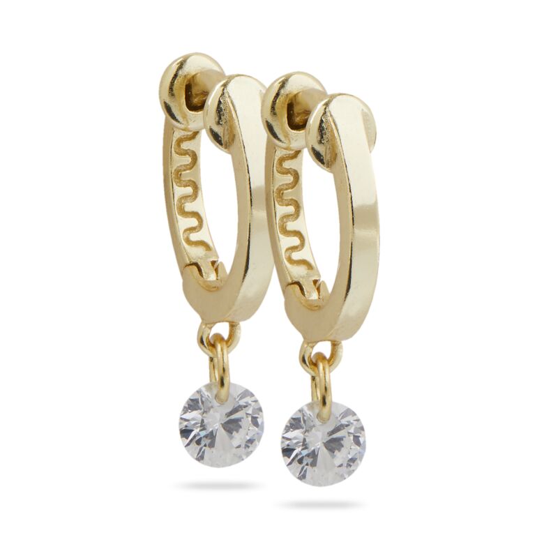VANESSA - Pierced Round Cut Huggie Earrings