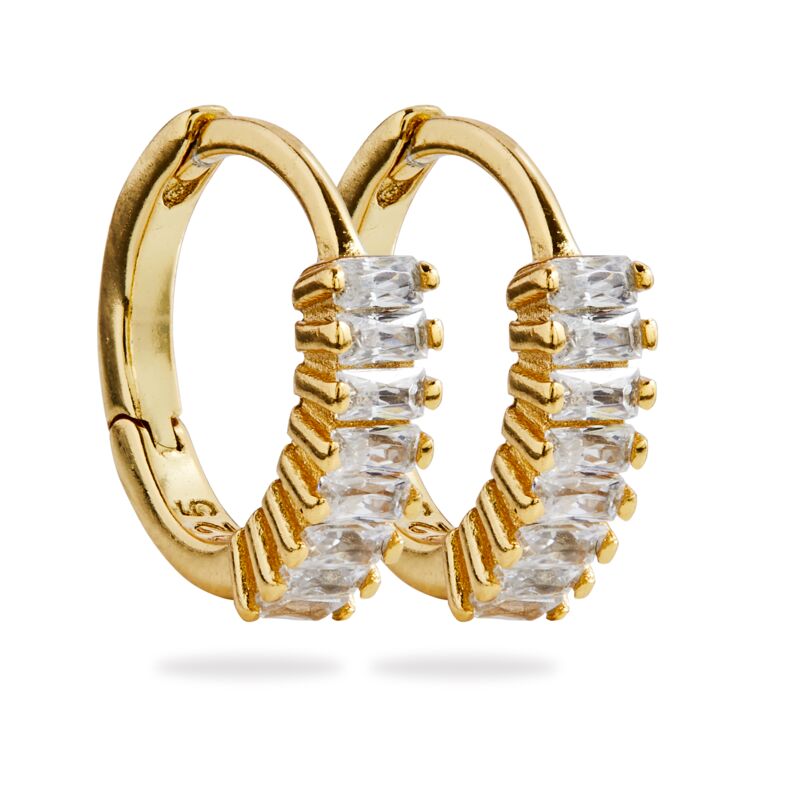 GEO - Mini Baguette Huggie Earrings