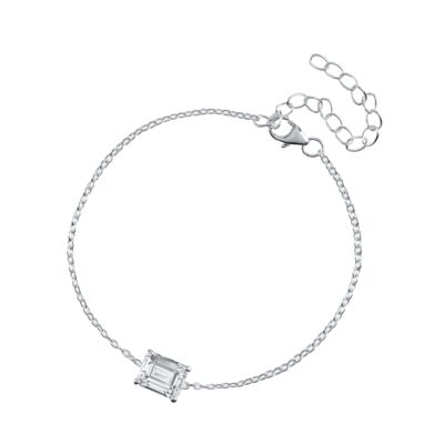 Victoria - Floating Emerald Cut Bracelet