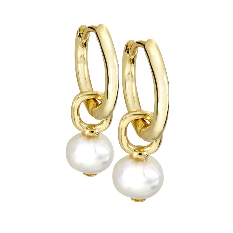 DAPHNE – Freshwater Pearl Drop Huggie Earrings