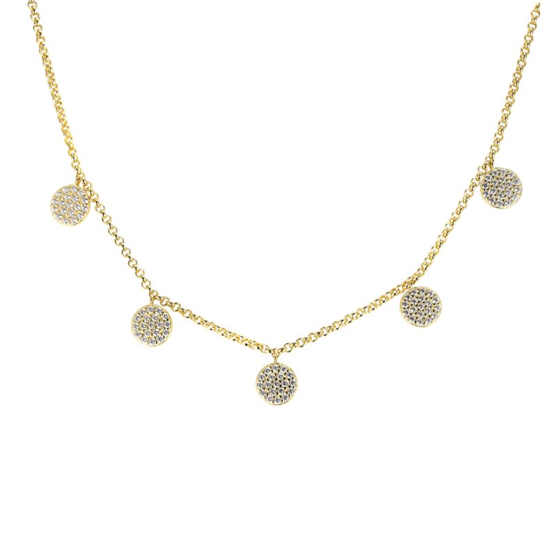AKEMI - Pave Coin Dangle Necklace