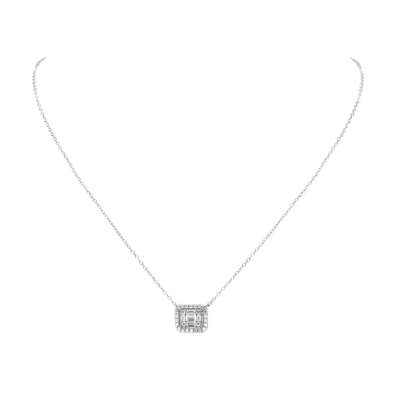 KEEGAN - Illusion Halo Baguette Necklace