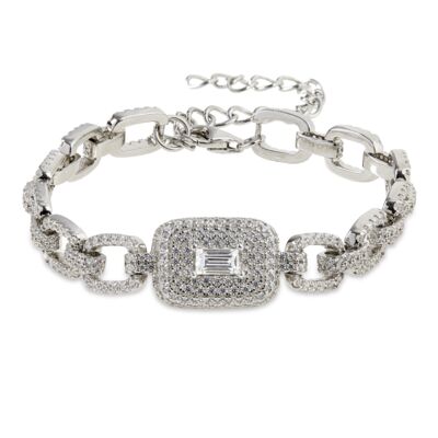 Loren - Pave Square Radiant Cut Link Bracelet