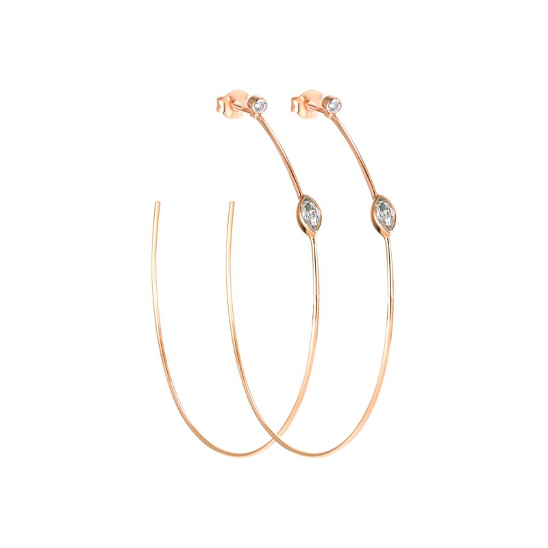 JEN - Slender Marquise Hoops - Final Sale