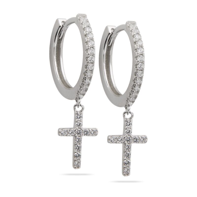 BRANDI - Cross Huggie Earrings