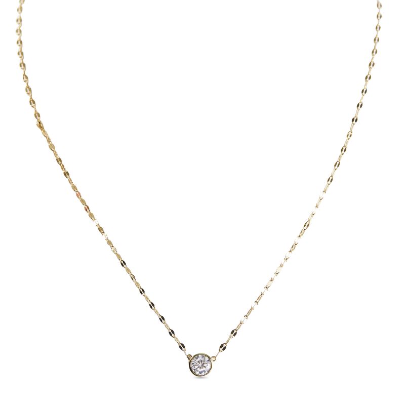 KATIE - Textured Solitaire Necklace