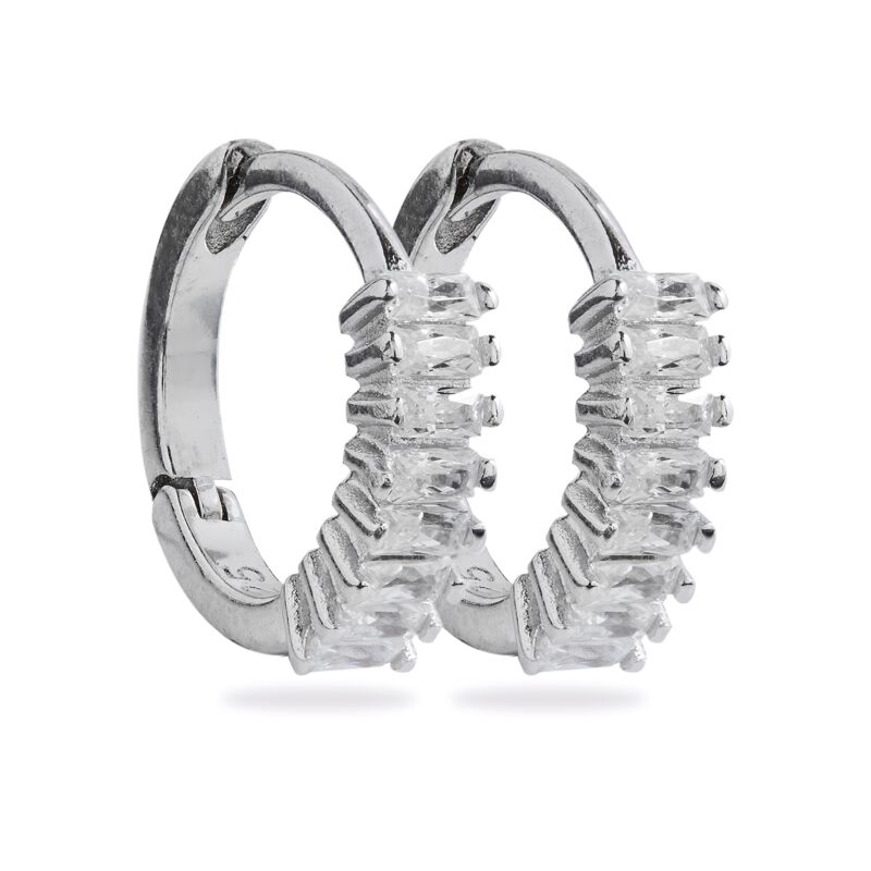 GEO - Mini Baguette Huggie Earrings
