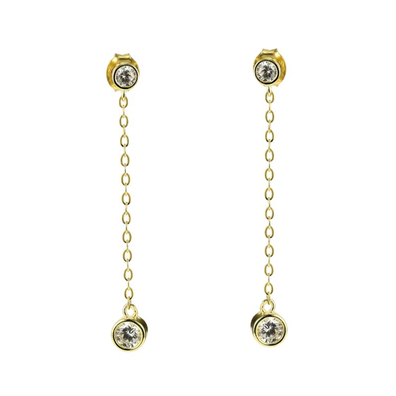 IRIS – Double Stone Drop Earrings