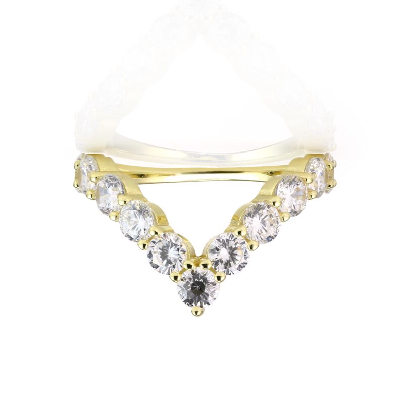 CHERI - V Shaped Bezel Set Ring