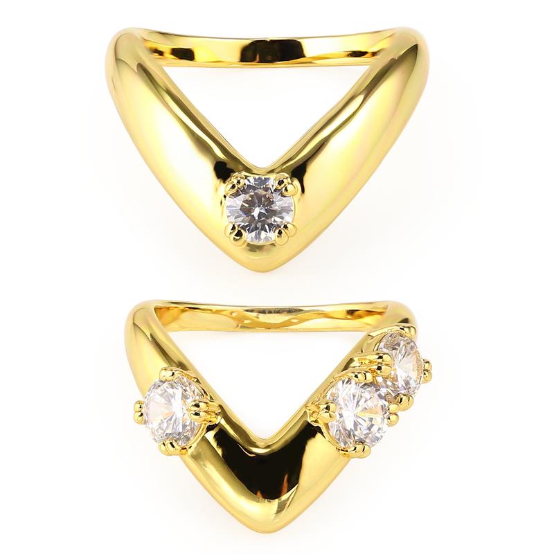 LEXI – Prong Set V-Shaped Ring Duo