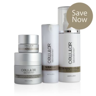 Cellular Laboratories Value Kit - Includes De-Ageing Cleanser, Re-Birth Serum, De-Aging Eye Crème, and De-Ageing Moisturising Day Creme with SPF 20