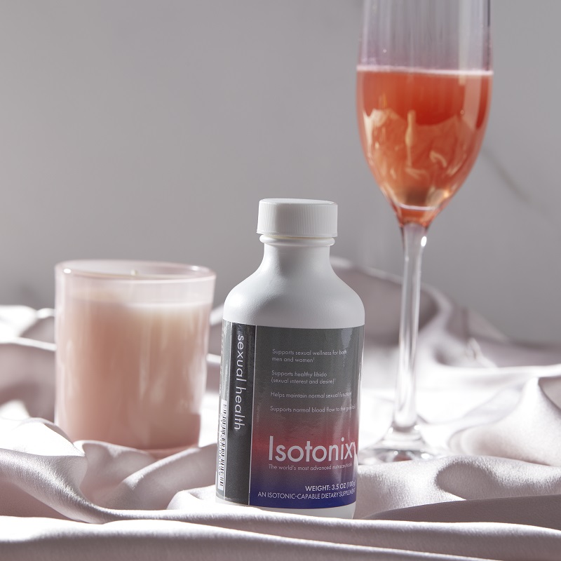 Isotonix Sexual Health Bottle with Serving Cup and Glass