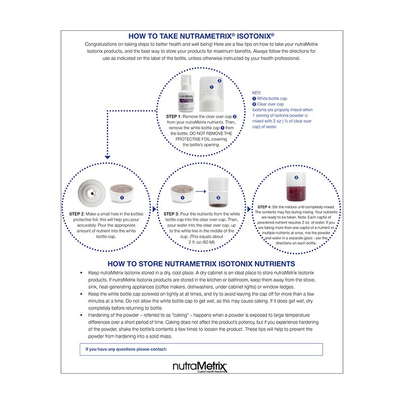 How To Take and Store nutraMetrix® Products*