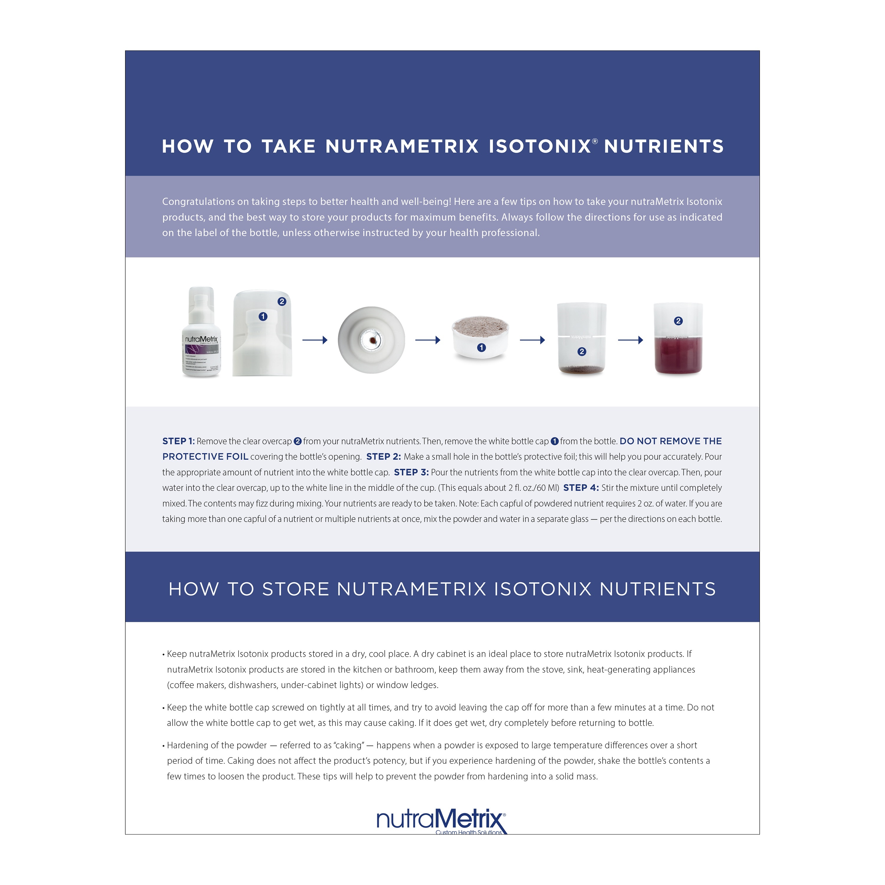 How To Take and Store nutraMetrix Isotonix® Products*