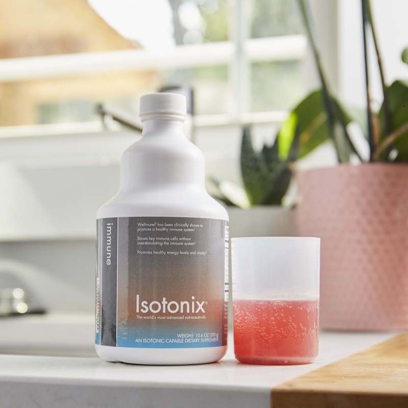 Isotonix Immune bottle and pour cap half filled with product