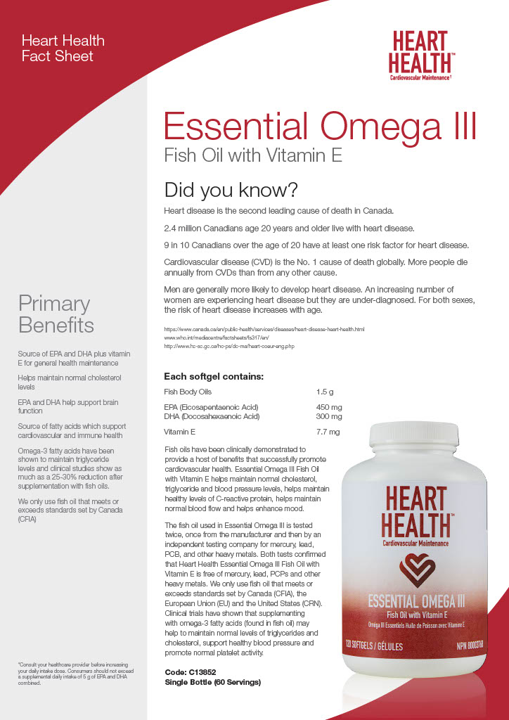 Why Heart Health Essential Omega III with Vitamin E is the best!